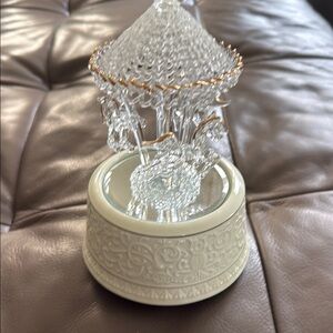 Elegant Crystal Carousel with Gold Accents
